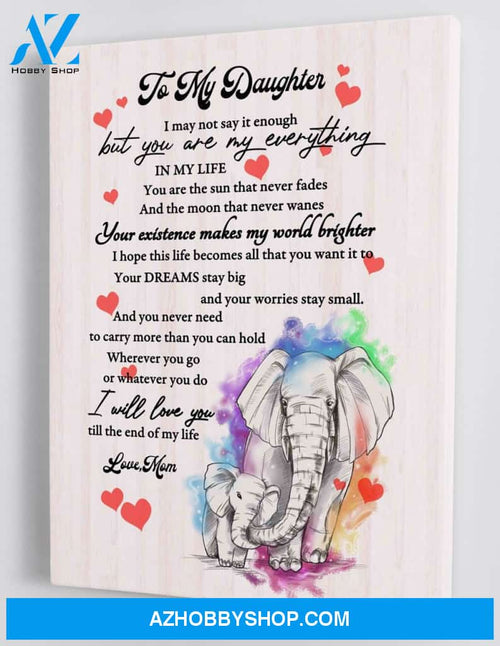To My Daughter - From Mom - Framed Canvas Gift MD012