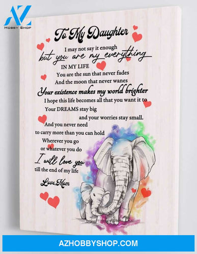 To My Daughter - From Mom - Framed Canvas Gift MD012