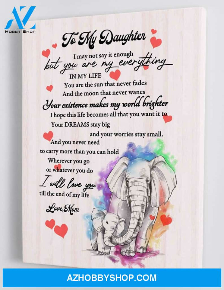 To My Daughter - From Mom - Framed Canvas Gift MD012