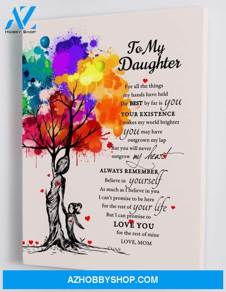 To My Daughter - From Mom - Framed Canvas Gift MD032