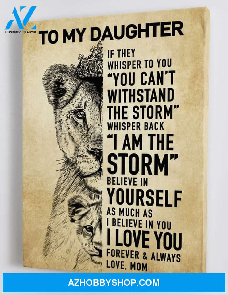 To My Daughter - From Mom - Framed Canvas Gift MD025