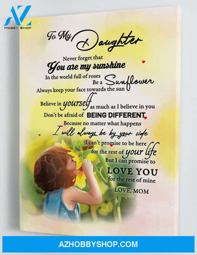 To My Daughter - From Mom - Sunflower Framed Canvas Gift MD018