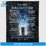 Personalized To My Daughter Gift Fleece Blanket For Daughter From Dad, Sometimes It'S Hard To Find Words Great Customized Blanket For Birthday Christmas Thanksgiving Graduation Wedding