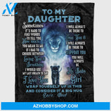 Personalized To My Daughter Gift Fleece Blanket For Daughter From Dad, Sometimes It'S Hard To Find Words Great Customized Blanket For Birthday Christmas Thanksgiving Graduation Wedding