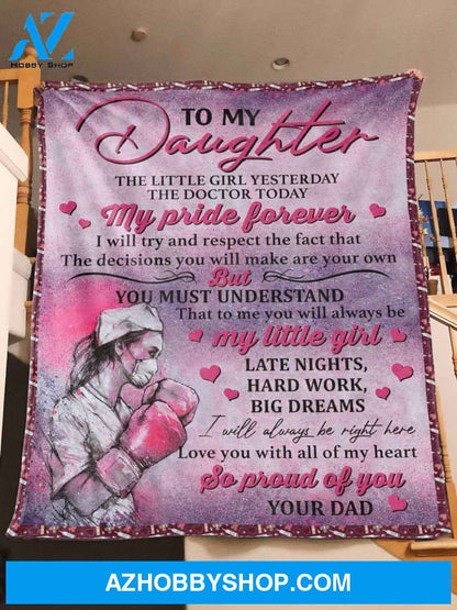  To My Daughter - Good Doctor Personalized Fleece Blanket