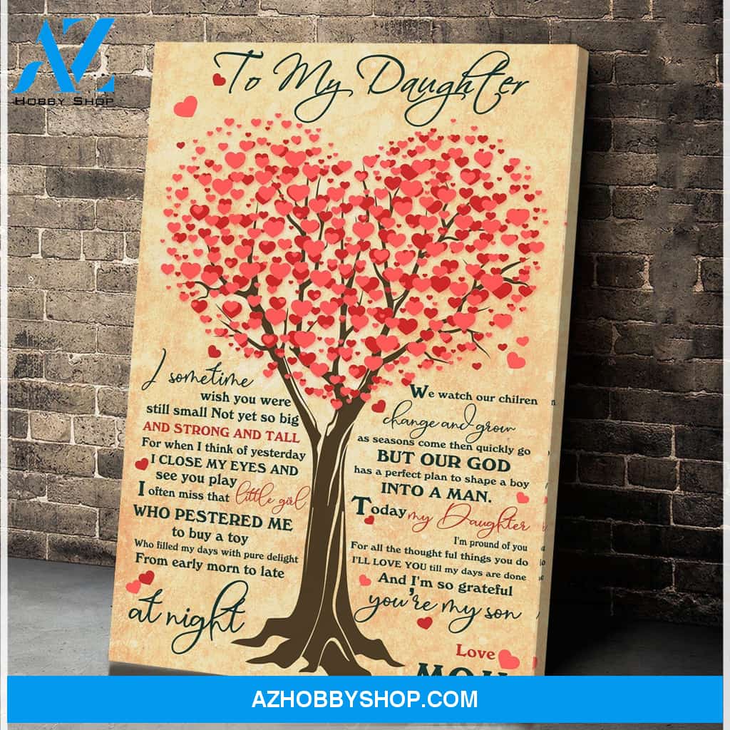 To My Daughter Heart Tree Poster Wall Art Gift For Daughter