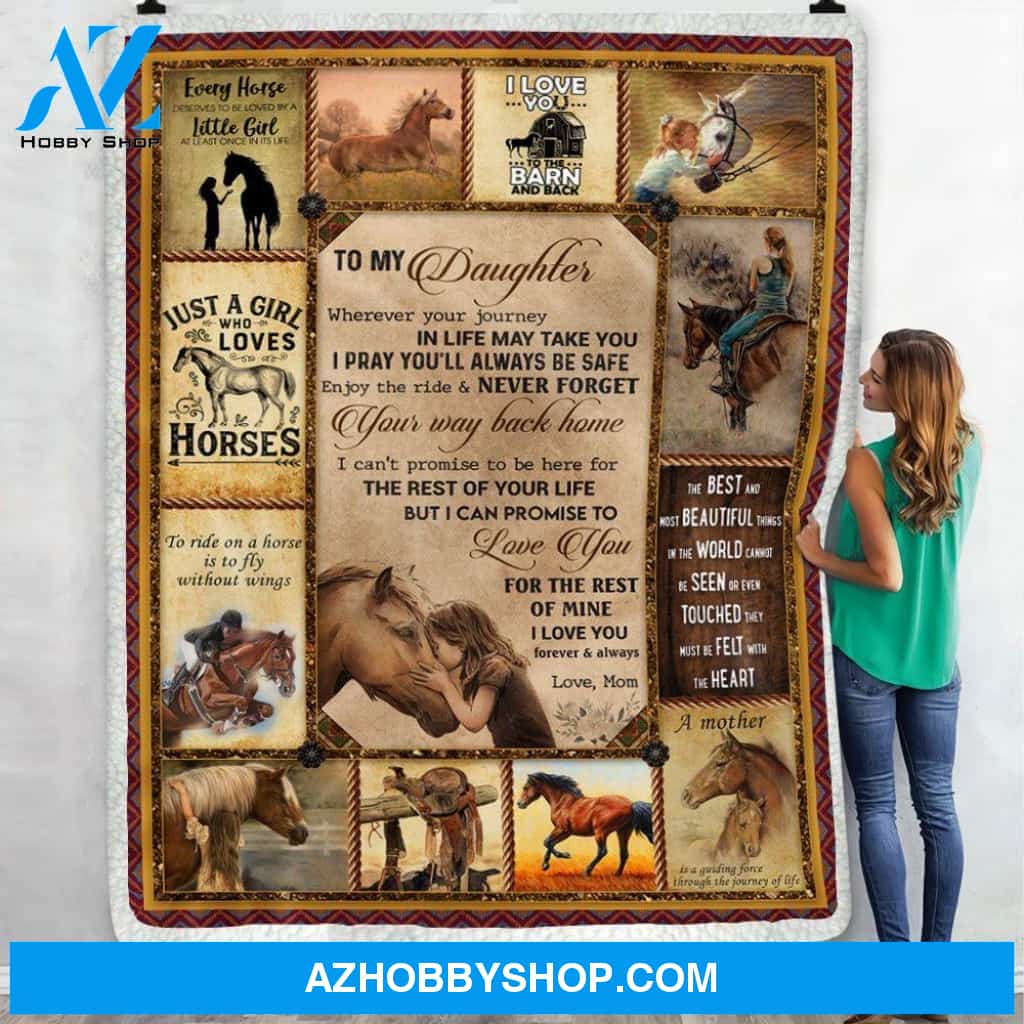 To My Daughter Horse Lover Fleece Blanket Gift for Daughter