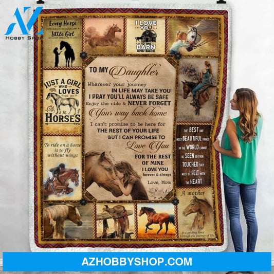 To My Daughter Horse Lover Fleece Blanket Gift for Daughter