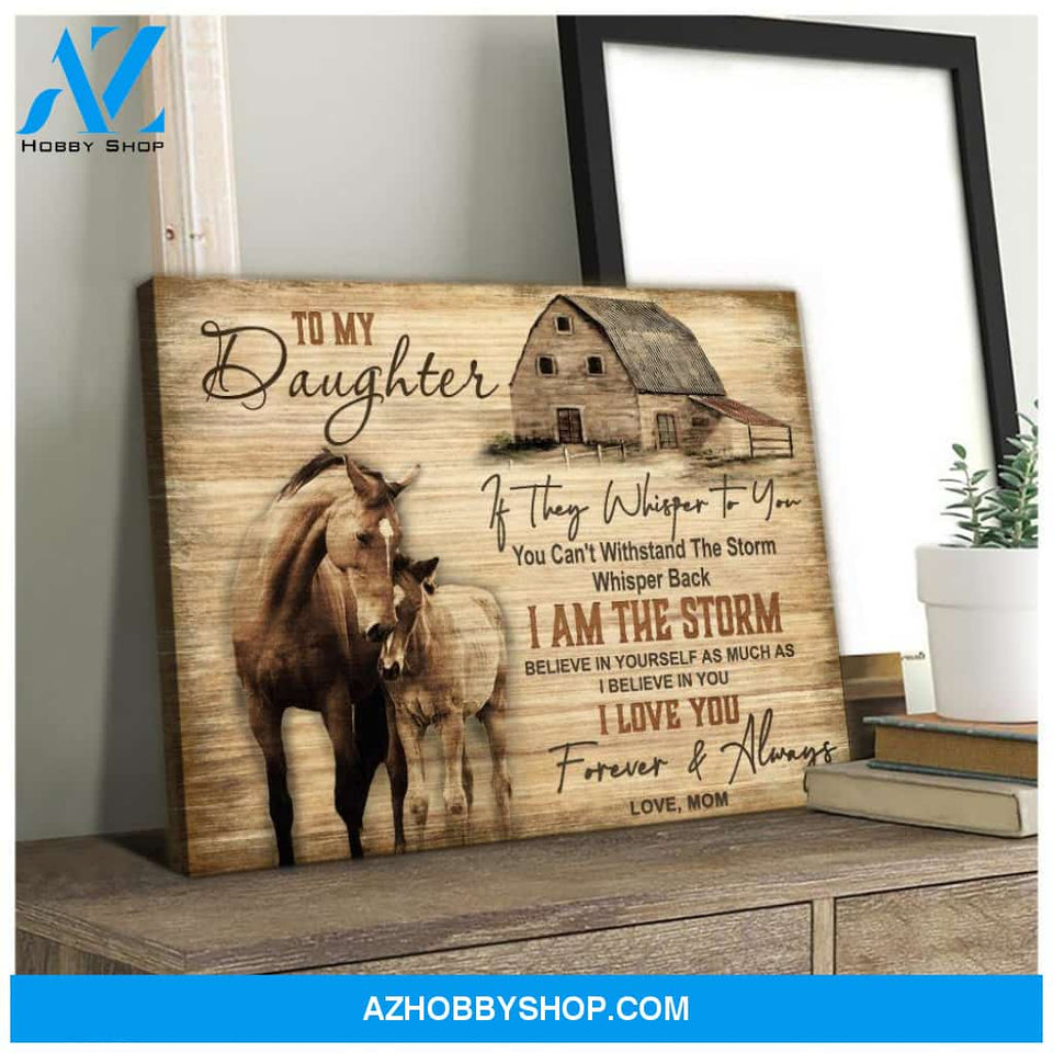 To My Daughter Horse Wall Art Canvas