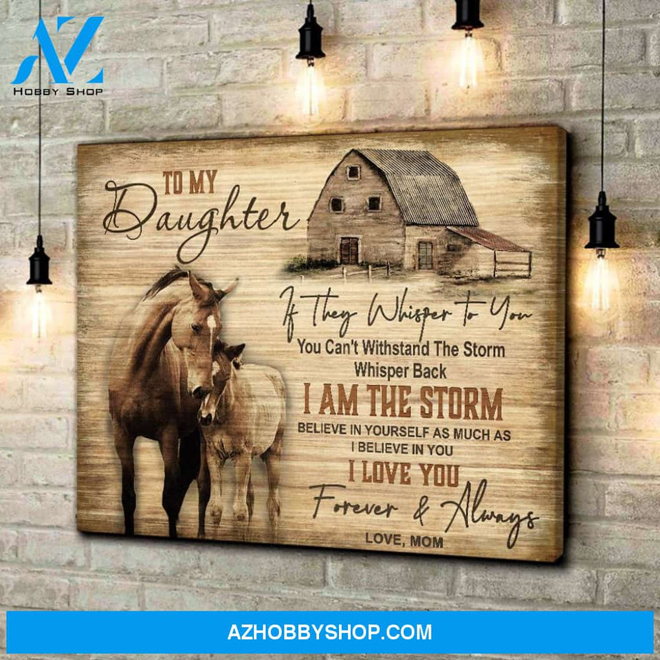 To My Daughter Horse Wall Art Canvas