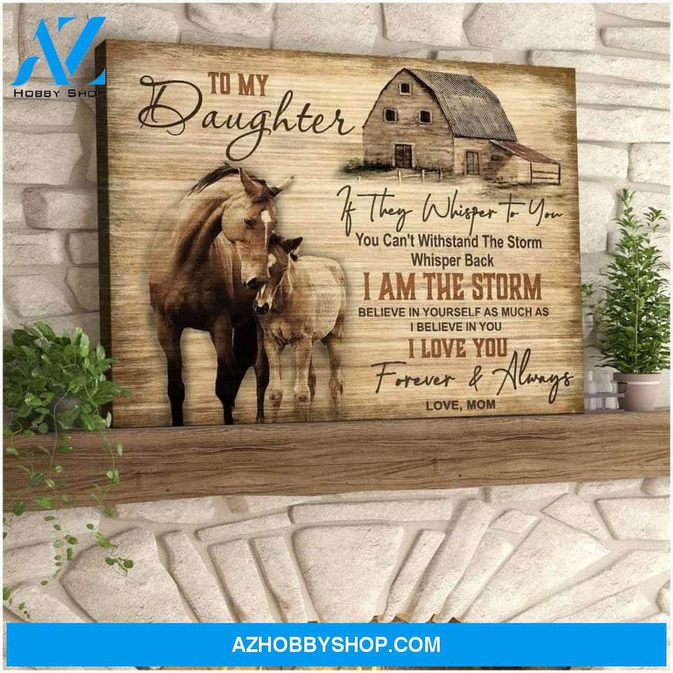 To My Daughter Horse Wall Art Canvas