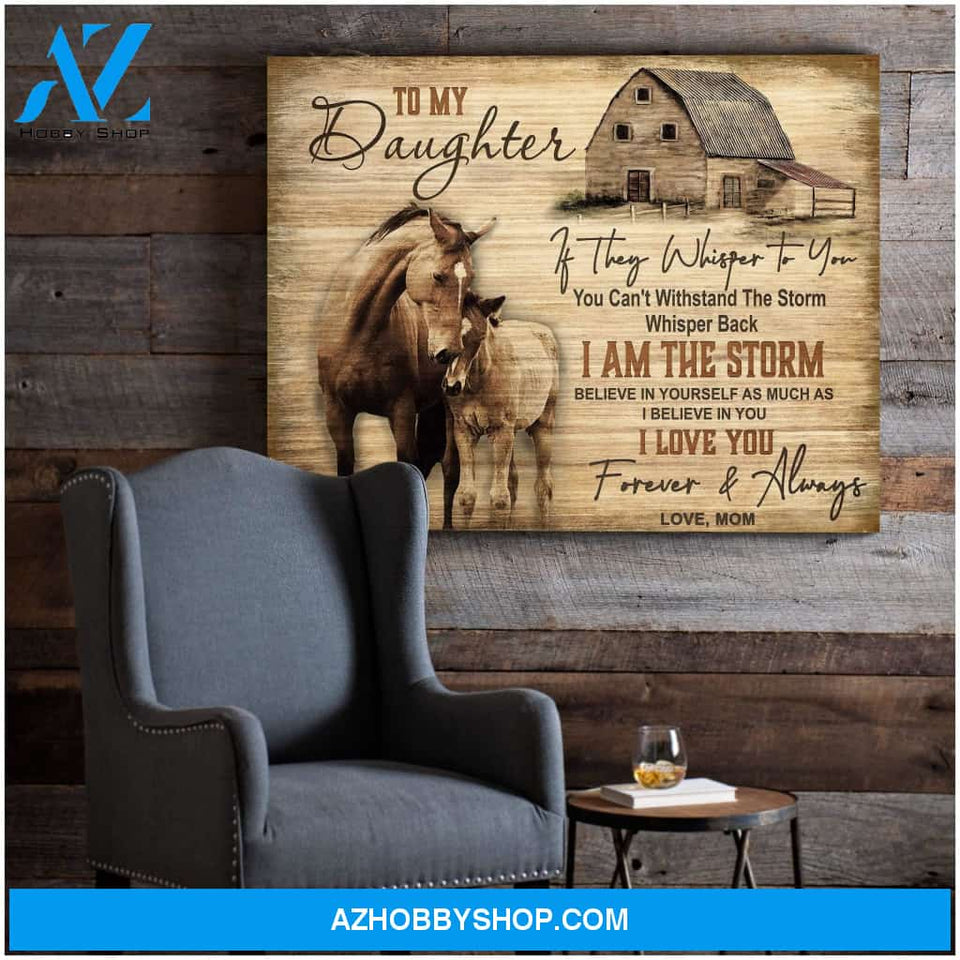 To My Daughter Horse Wall Art Canvas