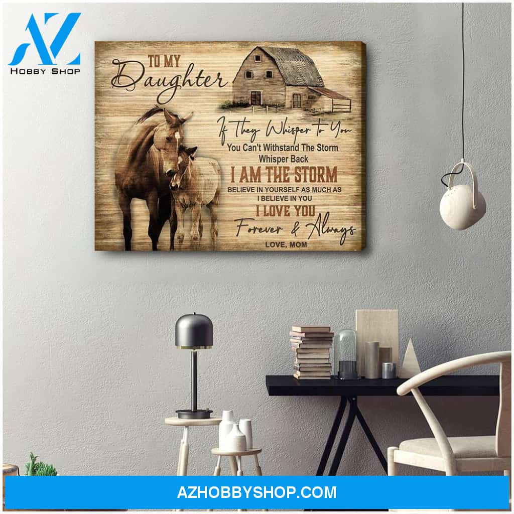 To My Daughter Horse Wall Art Canvas