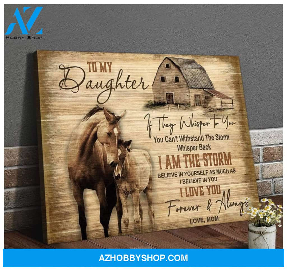 To My Daughter Horse Wall Art Canvas