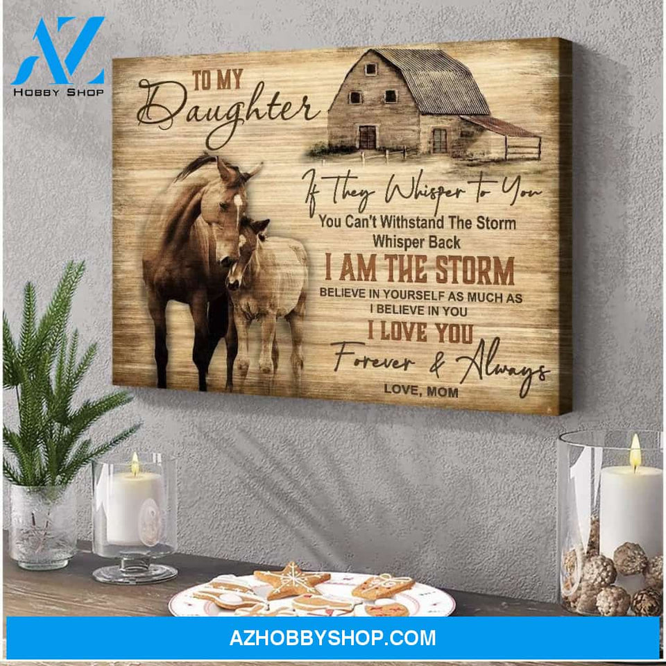 To My Daughter Horse Wall Art Canvas
