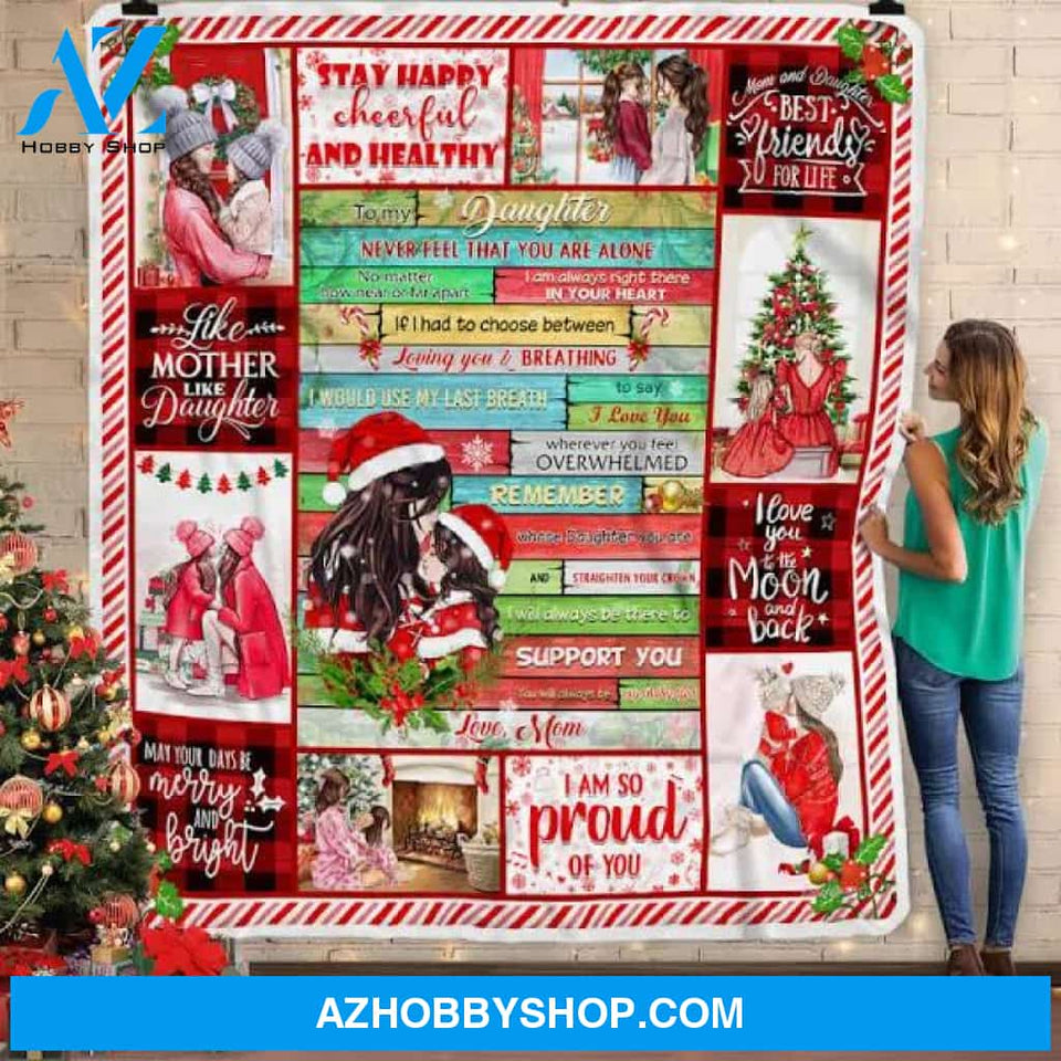 To My Daughter I Am So Proud Of You Christmas Fleece Blanket Gift For Daughter Home Decor Bedding Couch Sofa Soft And Comfy Cozy