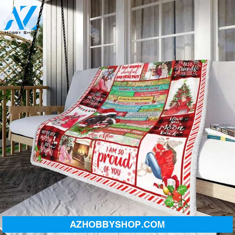 To My Daughter I Am So Proud Of You Christmas Fleece Blanket Gift For Daughter Home Decor Bedding Couch Sofa Soft And Comfy Cozy