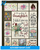 To My Daughter I Am So Proud Of You Fleece Blanket - Quilt Blanket Gift For Daughter Gift From Mom To Daughter 