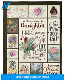 To My Daughter I Am So Proud Of You Fleece Blanket - Quilt Blanket Gift For Daughter Gift From Mom To Daughter 