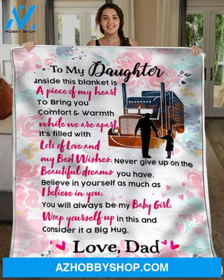 To My Daughter I Believe In You Fleece Blanket - Quilt Blanket, Love From Dad