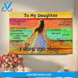 To My Daughter I Hope You Dance Horizontal Canvas Gift For Daughter from Dad