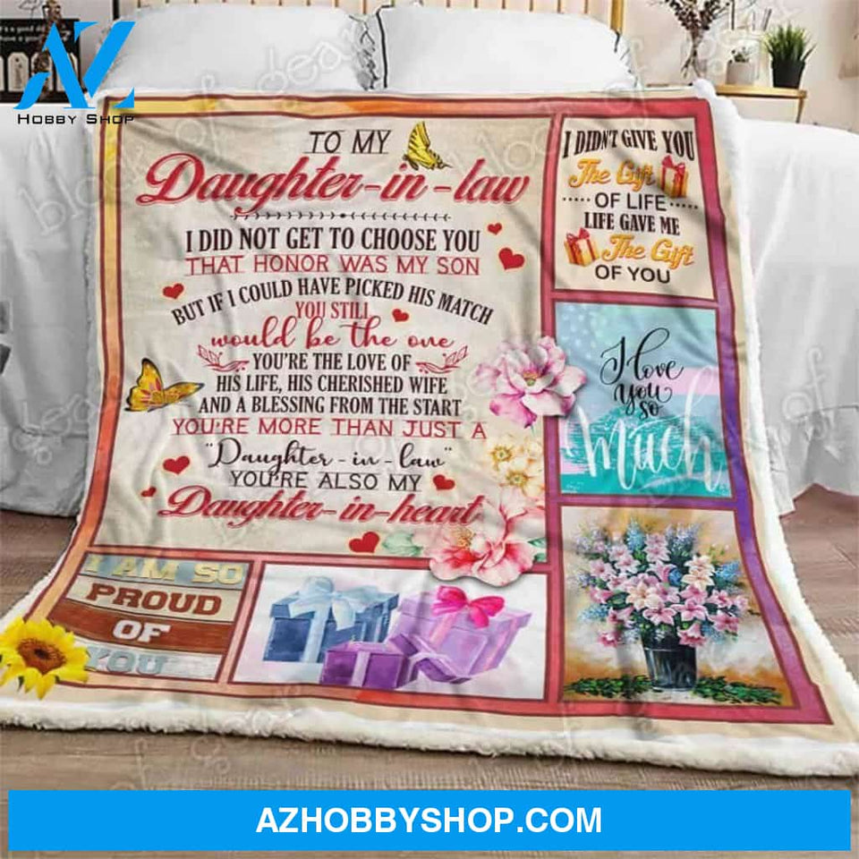 To My Daughter In Law Fleece Blanket Gift For Daughter In Law | Family Blanket