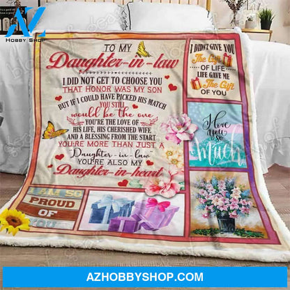 To My Daughter In Law Fleece Blanket Gift For Daughter In Law | Family Blanket