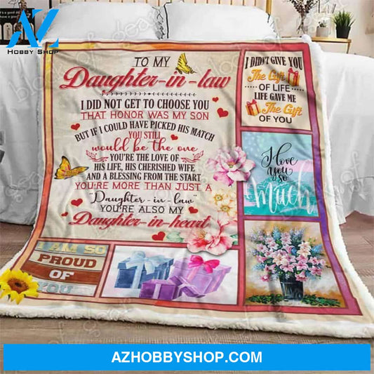 To My Daughter In Law Fleece Blanket Gift For Daughter In Law | Family Blanket