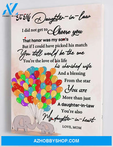 To My Daughter-in-law - From Mom - Framed Canvas Gift MD027