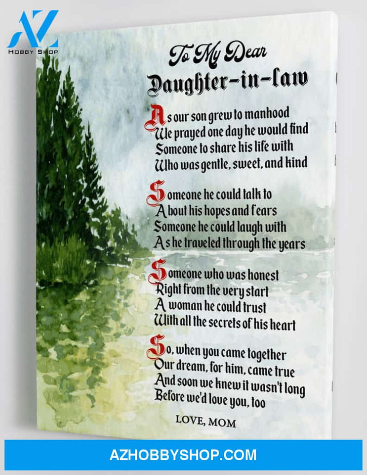 To My Daughter-in-Law - From Mother-in-Law - Framed Canvas Gift MD072