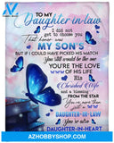 To My Daughter In Law His Cherished Wife Butterfly Blanket Gift For Daughter In Law 