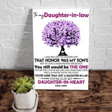 To My Daughter-In-Law I Did Not Get To Choose You Canvas Wall Art