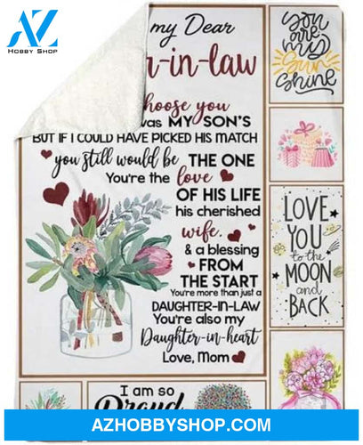 To My Daughter-In-Law You Are Also My Daughter-In-Heart Gifts From Mom Blanket