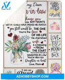 To My Daughter-In-Law You Are Also My Daughter-In-Heart Gifts From Mom Blanket