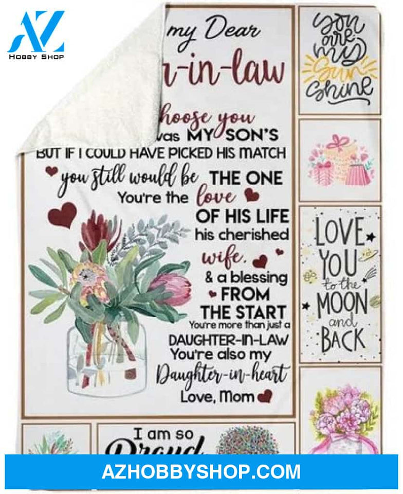 To My Daughter-In-Law You Are Also My Daughter-In-Heart Gifts From Mom Blanket