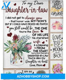 To My Daughter-in-law You Are Also My Daughter-in-heart Gifts From Mom Freece Blanket
