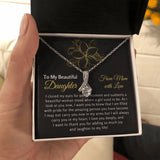 To My Beautiful Daughter Necklace Gift From Mom with Love I will always carry you in my heart Alluring Beauty Necklace