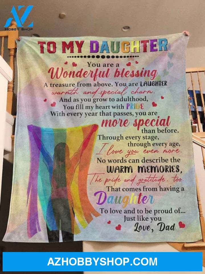 To My Daughter - Lgbt Personalized Fleece Blanket