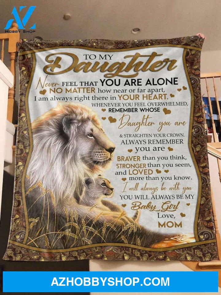  To My Daughter - Lion Personalized Fleece Blanket