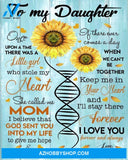 To My Daughter Love Mom Canvas Sunflower Canvas Full Size Canvas Once Upon A Time There Was A Little Girl