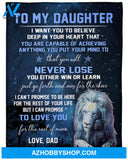 To My Daughter Love You For The Rest Of Mine Fleece Blanket - Quilt Blanket Gift For Daughter Gift From Dad To Daughter 