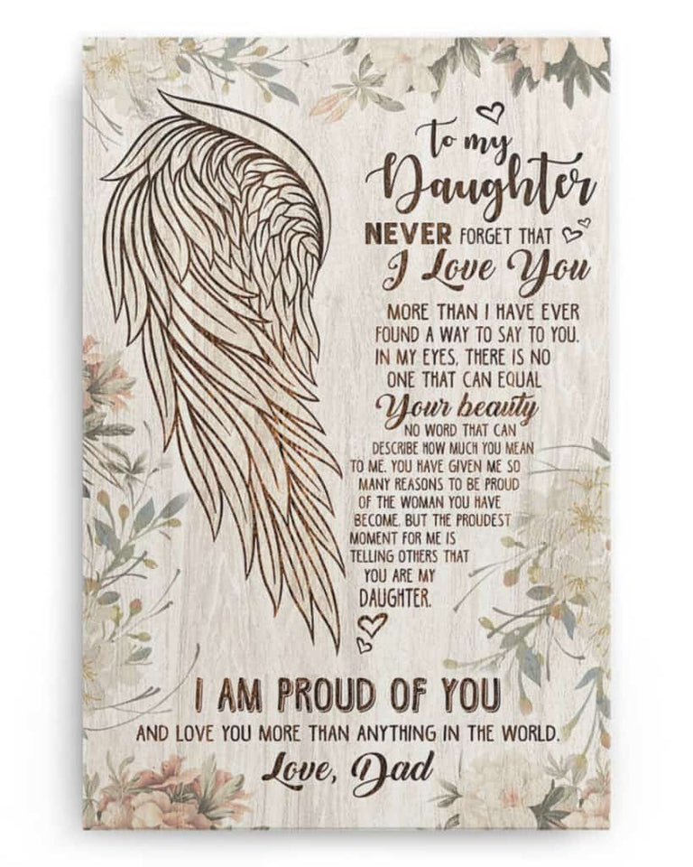 To My Daughter - Never Forget That I Love You -Angel Wings - Poster/Canvas - Gift For Daughter