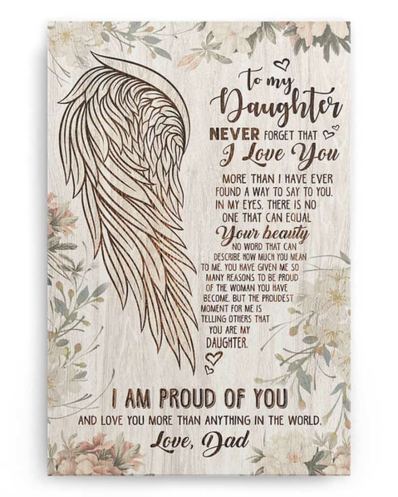 To My Daughter - Never Forget That I Love You -Angel Wings - Poster/Canvas - Gift For Daughter