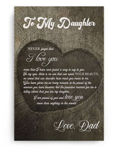 To My Daughter - Never Forget That I Love You - Poster/Canvas - Gift For Daughter