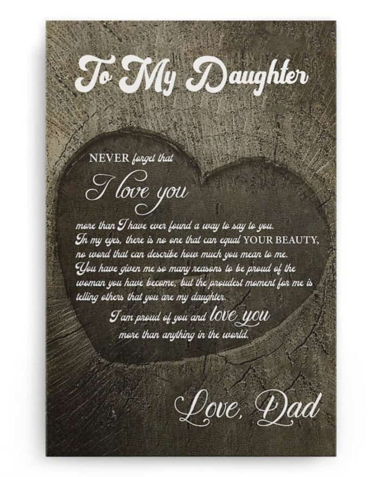 To My Daughter - Never Forget That I Love You - Poster/Canvas - Gift For Daughter