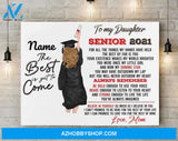 Personalized Canvas, To My Daughter Senior Coffee White Mug, Perfect Graduation Gift Idea For Her, Gifts for Graduates 2021 Wall Decor Visual Art