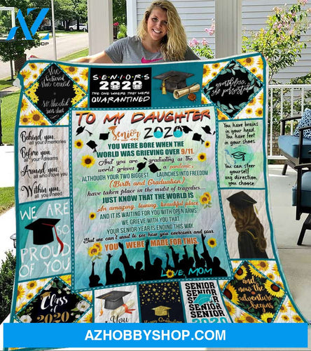 To My Daughter Senior 2020 Mom Quilt Blanket - FitWearPro