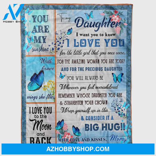 Personalized To My Daughter Sherpa Fleece Blanket For Daughter From Mom Dad I Love You To The Moon And Back Great Customized Blanket For Birthday Christmas Thanksgiving Graduation Wedding