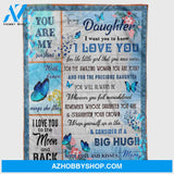 Personalized To My Daughter Sherpa Fleece Blanket For Daughter From Mom Dad I Love You To The Moon And Back Great Customized Blanket For Birthday Christmas Thanksgiving Graduation Wedding
