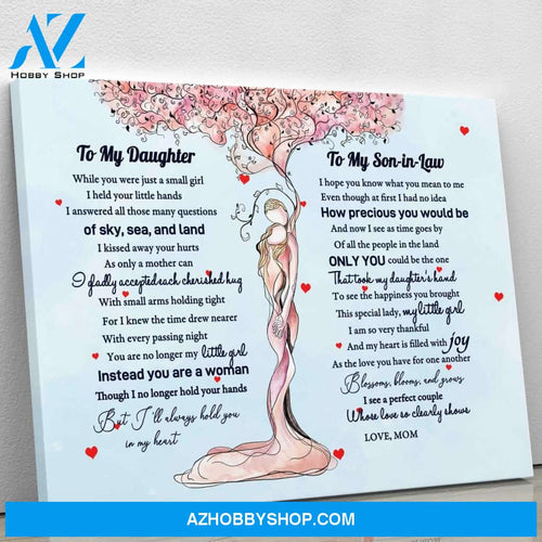 To My Daughter & Son-in-law - From Mom - Framed Canvas Gift MD035